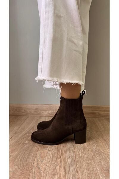 eliya Lastikli Kalın bot Topuklu yuvarlak burunlu