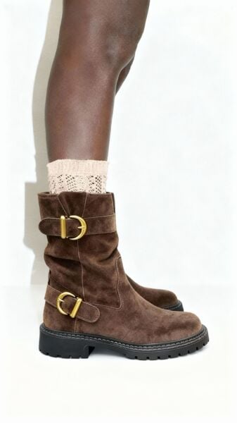 25206 GERÇEK DERİ KAHVE SÜET KADIN BOT