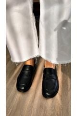 6001 -TB KADIN GERÇEK DERİ SİYAH LOAFER