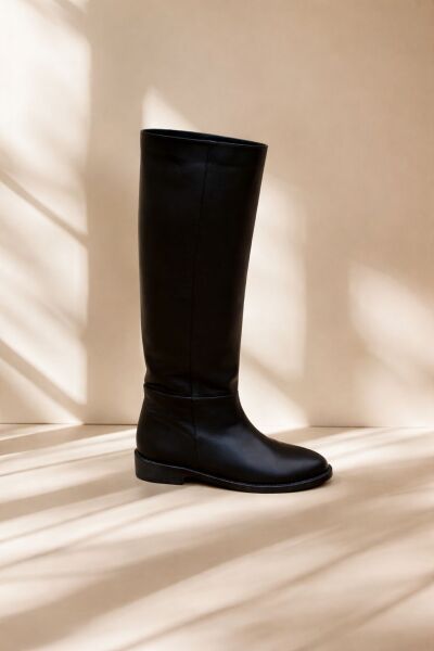 644 KADIN GERÇEK DERİ SİYAH ÇİZME