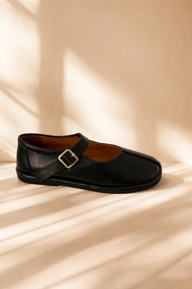 6150 KADIN GERÇEK DERİ SİYAH BABET